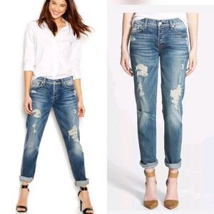 7 For All Mankind Josefina Distressed Skinny Boyfriend Jeans Size 25